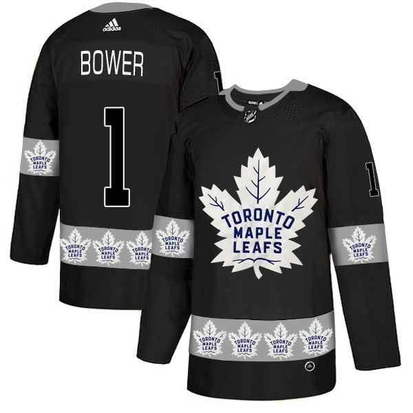 Men Toronto Maple Leafs #1 Bower Black Adidas Fashion NHL Jersey->toronto maple leafs->NHL Jersey